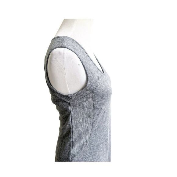 Prana Women’s Activewear Dress Size Small Grey Shelf Bra Open Back Scoop Neck - Picture 4 of 10